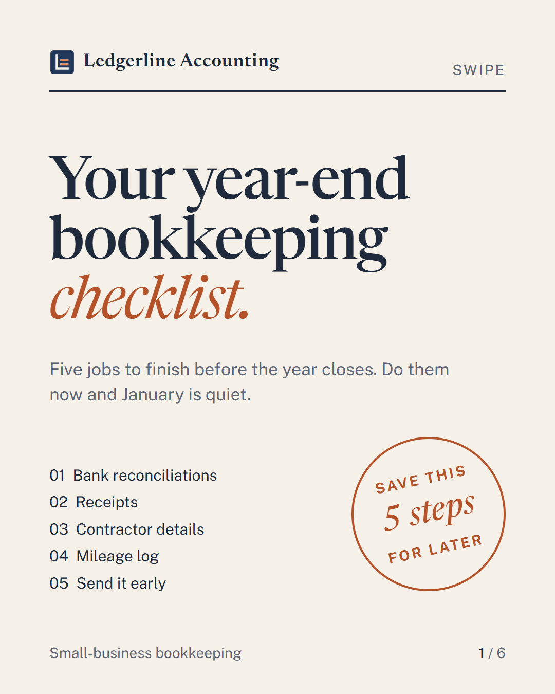 Your year-end bookkeeping checklist, slide 1