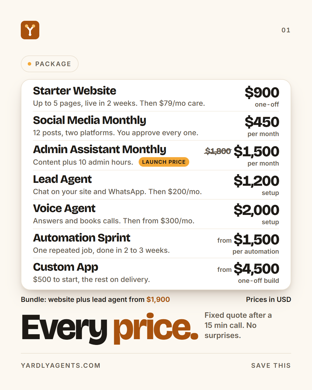 Every price on one page, slide 1