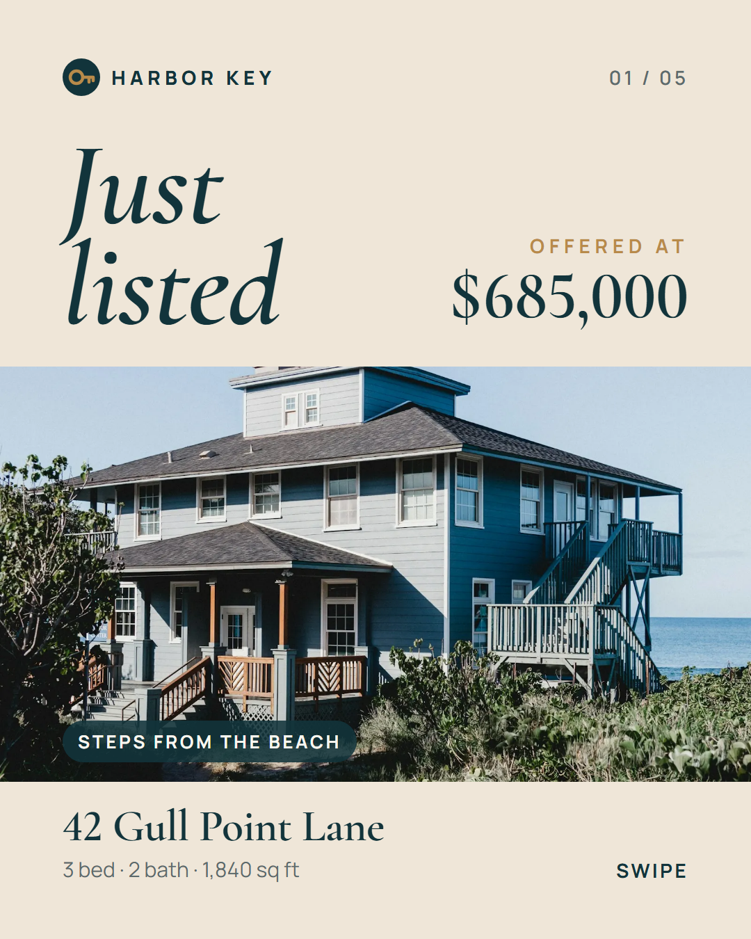 Just listed: 42 Gull Point Lane, slide 1