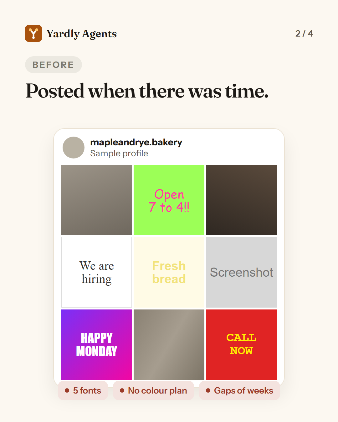 Before and after: one bakery's Instagram grid, slide 2
